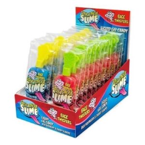 Face Twisters Sour Tongue Slime Gel Candy Blue & Cherry 24ct